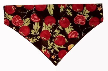 A close up of a bandana with strawberries on it