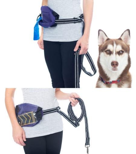 A person holding onto a dog leash