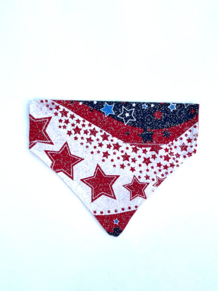 A red and white bandana with stars on it.